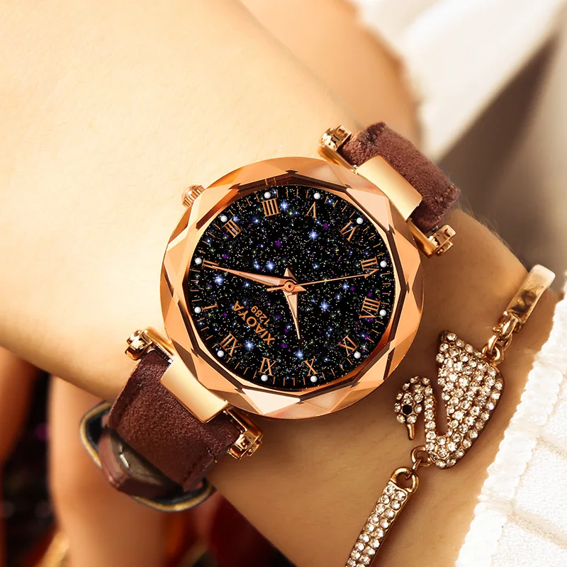Роскошные модные женские часы XIAOYA, женские часы из розового золота, элегантные минималистичные стразы, повседневные женские водонепроницаемые часы