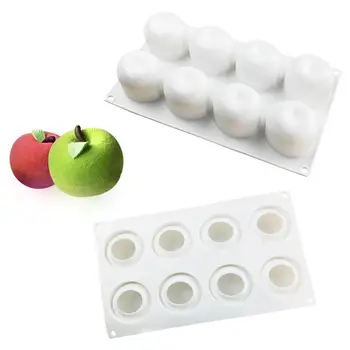 

3D Apple Shape Silicone Mold 6 Cell DIY Cake Mousse For Ice Cream Chocolate Pastry Art Pan Dessert Bakeware Cake Decorating Tool