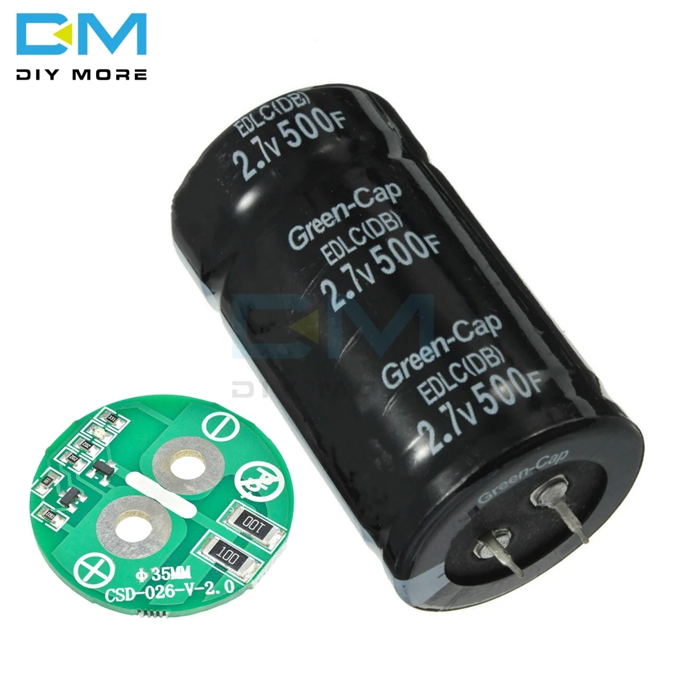 Super Farad Capacitor 2.7V 500F 35*60MM Capacitors Through Hole General Purpose with Dia. 35mm Capacitor Protection Board