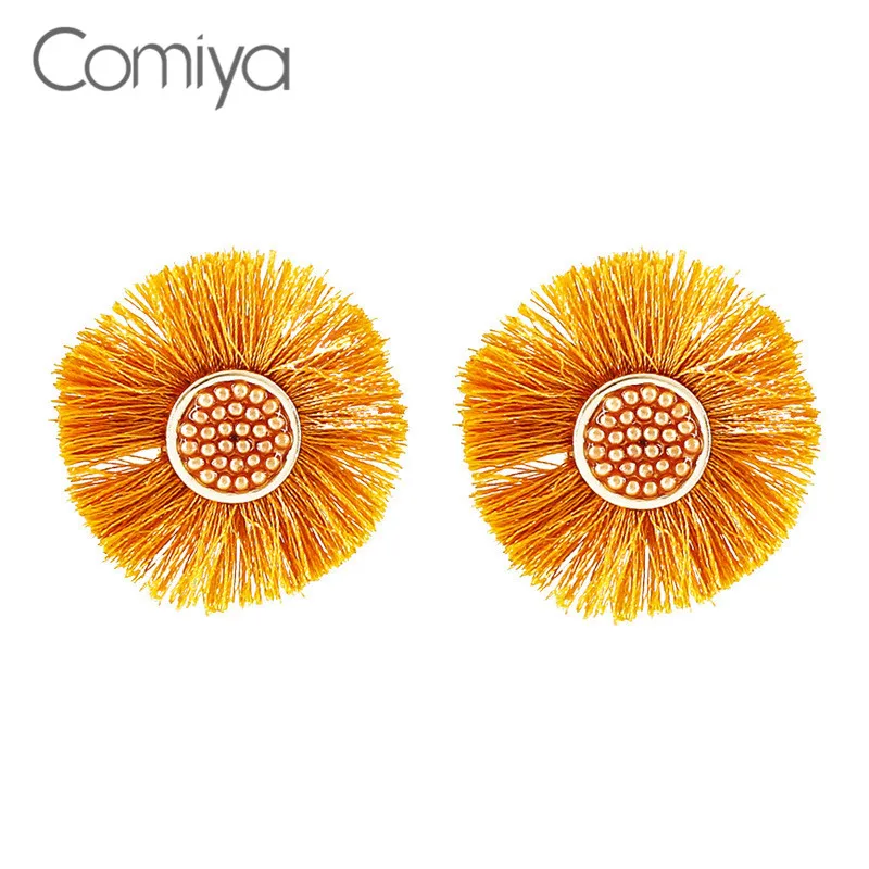 

Comiya Designer Stud Earrings For Women Bohemian Vintage Acrylic Beads Mosaic Earring Animal Pattern Decoration Bijoux Jewelry