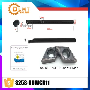 

S25S-SDWCR11 62.5 Degrees Internal Turning Tool Holder For DCMT11T304 DCMT11T308 Insert Internal Boring Bar Lathe Machine