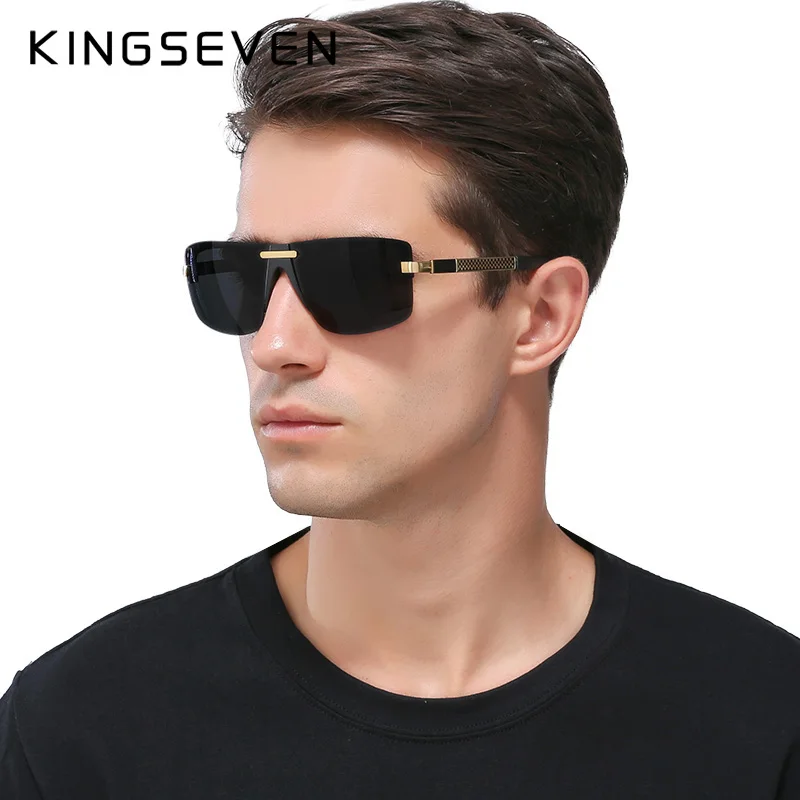 KINGSEVEN HD поляризационные солнцезащитные очки для мужчин без оправы роскошные брендовые дизайнерские Gafas Masculino Polarizado oculos De Sol