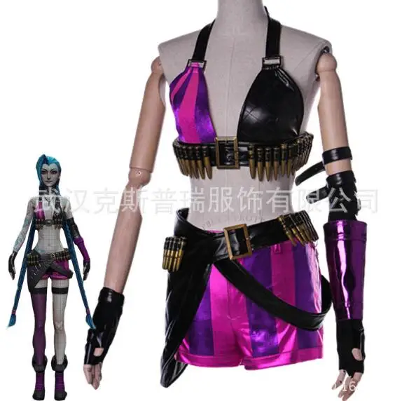 

Fashion Game LOL Crit Loli Jinx Cosplay Costumes Halloween Party Magical Girl Uniforms Jinx Original Skin Costume For Women