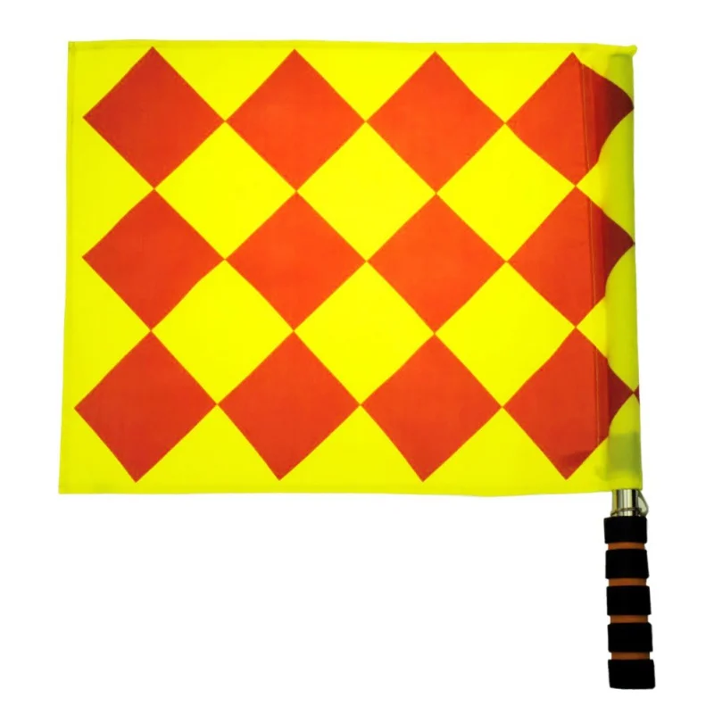 

2pcs Drop Ship Football Match Referee Flags Patchwork Waterproof Cloth Stainless Steel Tube Foam Soccer Accessories