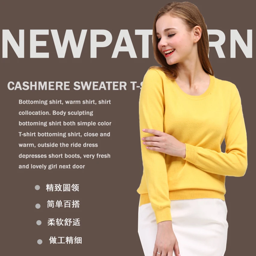 

Women Sweater Cashmere Knitted Oneck 15Colors Pullover Hot Sale Spring Jumpers Woman Sweaters Female Clothes Woolen Ladies Tops