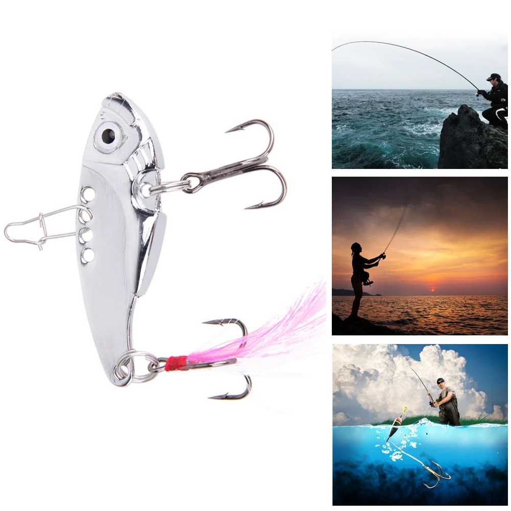 3Pcs Metal VIB Lures Vibration Spoon Lure Fishing Lure Bass Artificial Bait Carp Fishing