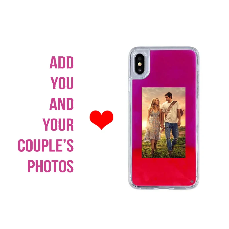 

Custom Noctilucent Glitter DIY Lovers Photo Inscription Gift Luminous Soft Case For iPhone 7 7plus 8plus X XS XR XsMAX 6PLUS 6