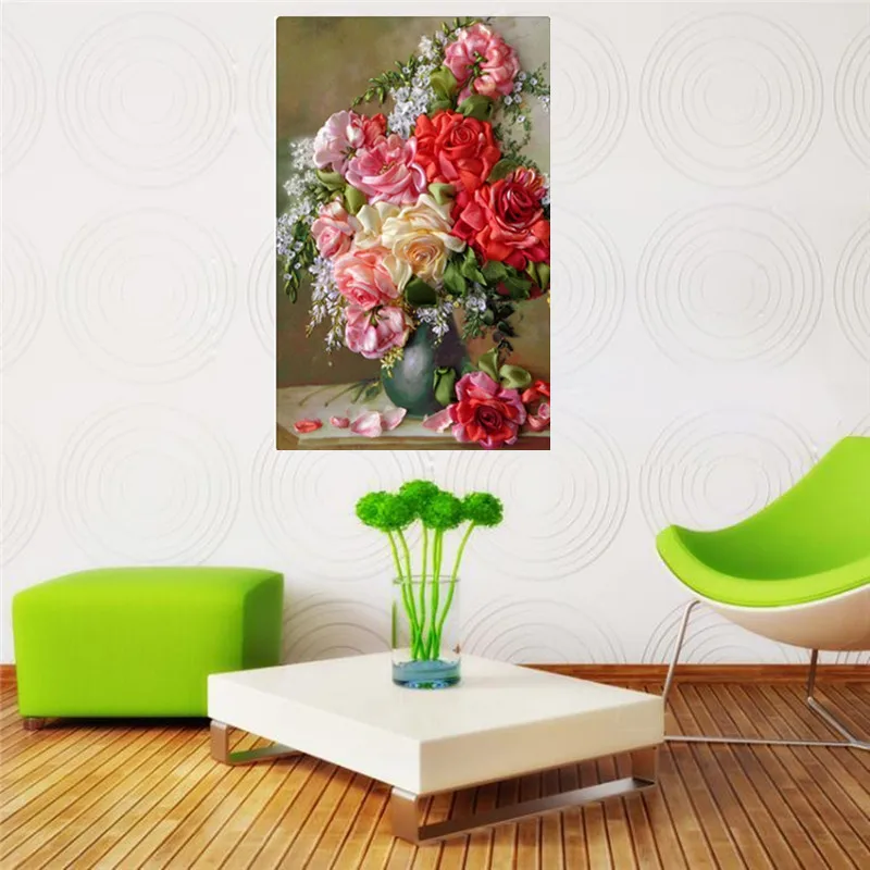

5D DIY Diamond Flower Pattern Animal Round Diamond Cross Stitch Round Diamond Mosaic Home Decor