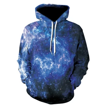 

Space Galaxy 3d Sweatshirts Men/Women Hoodies With Hat Print Stars Nebula Autumn Winter Loose Thin Hooded Hoody Tops