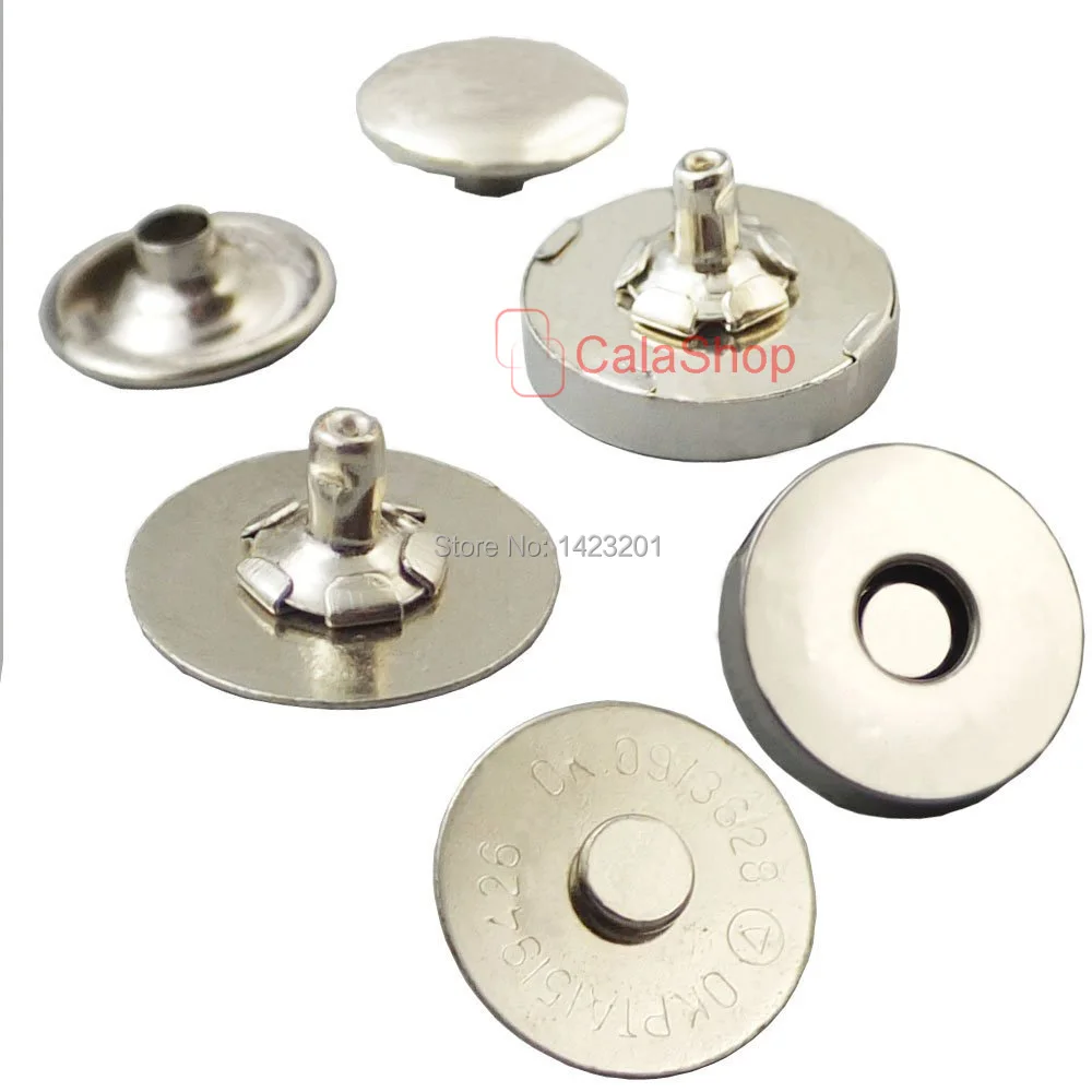 

20 sets / Lot 18mm 3/4" Magnetic snaps purse Double Rivet closures Round Clasp Stud Button Bag Leather Nickel GunBlack Bronze