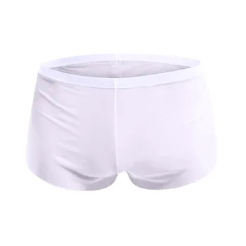 

Men's Sexy Translucent Underwear New Transparent Breathable Solid Low Waist Comfortable Boxer Fashion Casual Underpants #S