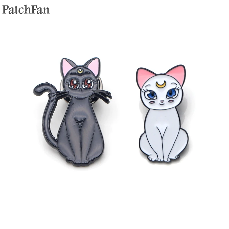 Patchfan Сейлор Мун кошкой луной мультфильм цинка галстук забавные шпильки рюкзак