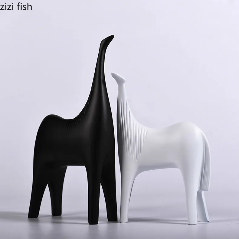 

Resin Crafts Horse Statue Home Decoration Accessories Ornaments Statue&Sculpture Window Display Gift Horse Ornaments Decoration