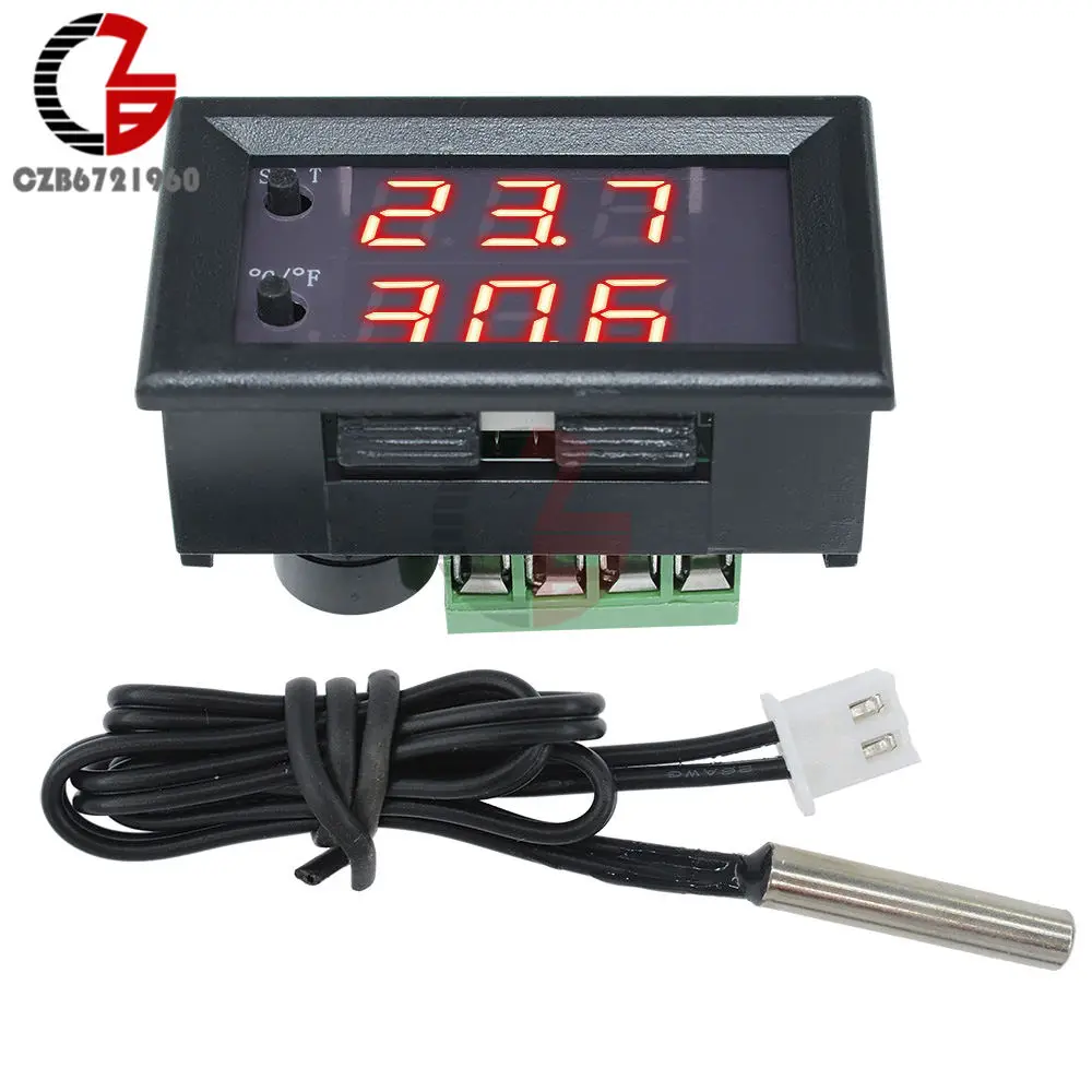 12V Red-Red 220 В 110 в 12 В W1209WK светодиодный цифровой термостат регулятор температуры инкубатор Автомобильный термометр тепловой регулятор метеостанция - Цвет: 12V Red-Red