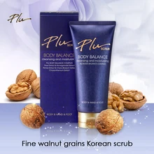 Korean Natural PLU perfume floral scent Exfoliating BODY scrub rose, cleansing &moisturizing, Fine walnut grains, 180g big size