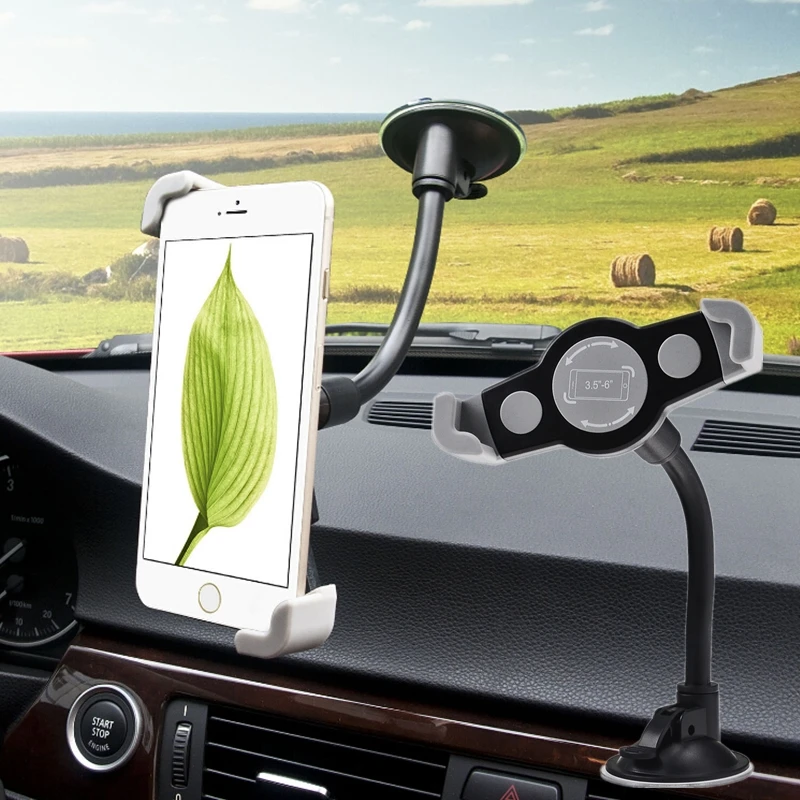 

For Iphone Windshield Car Mount For Samsung Galaxy Universal Stand For Xiaomi Mi 8 9 Redmi Gooseneck 360 Rotating GPS Support