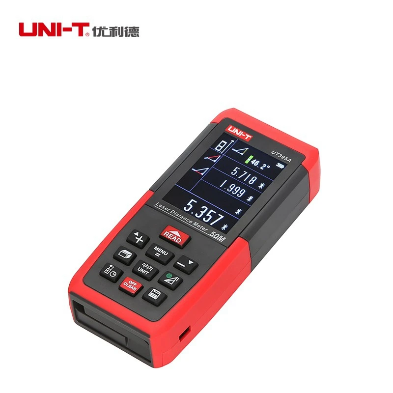 UNI T UT395A 50m Laser Distance Meter Rangefinder Electronic Leveler Tripod interface USB Data Export PC Software 2.4inch TFTLCD UNI T UT395A 50m Laser Distance Meter Rangefinder Electronic Leveler Tripod interface USB Data Export PC Software 2.4inch TFTLCD