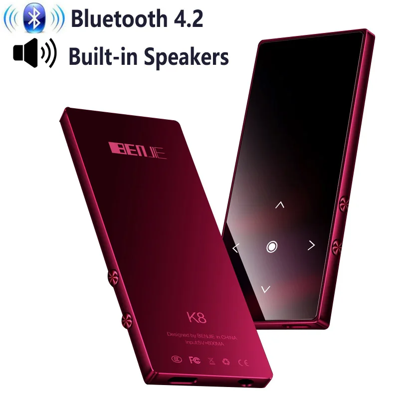 Metal Bluetooth MP3 Player HiFi Lossless Sound music player with speaker FM Radio E-book digital voice recorder Time date