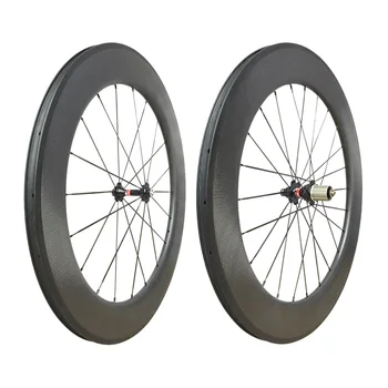 

NEW Road carbon wheels dimple surface 700C clincher 80mm road wheelset matte black 25mm width 1820g free gift wheel bag black