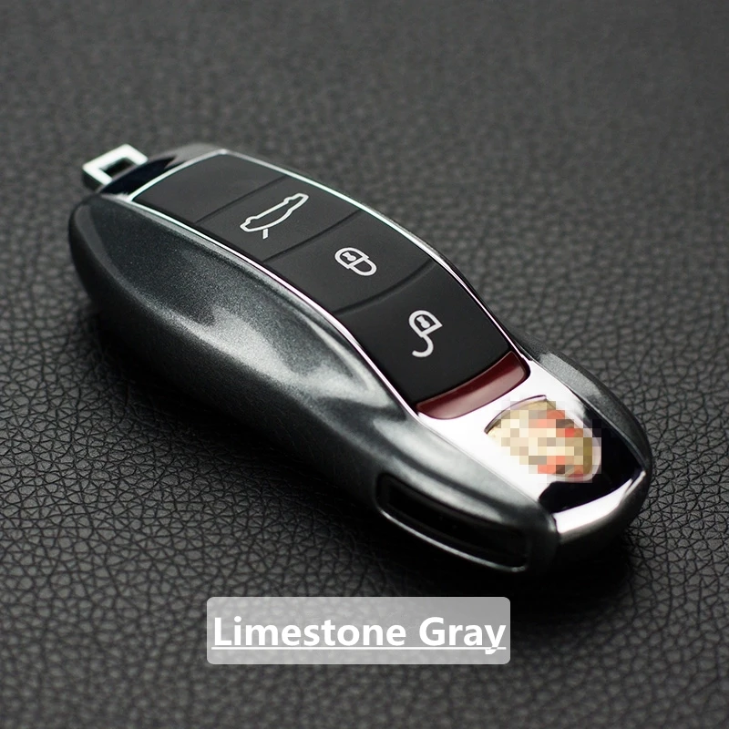 

Gray FOB Remote Key Case Key Cover Modified Key Shell Replacement refit Porsche Cayenne Macan 911 boxster cayman for Panamera
