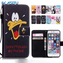 Cartoon Phone Cover Leather Wallet Flip Case for iPhone 5 5C SE 6 6S 6 Plus iPod touch 6 Capa 5 Fundas 5S Silicone Coque Case