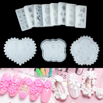 

1PC Nail Art Silicone Mold Stars Moon Mickey Mouse Rabbit Flower Shapes More Style Nail Glue Diy Manicure Nail Art Decorations