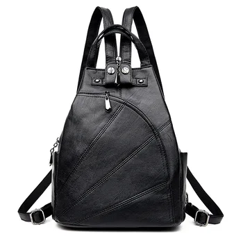 

Women's shoulder bag soft leather shoulder diagonal backpack sheepskin stitching women's chest bag wholesale