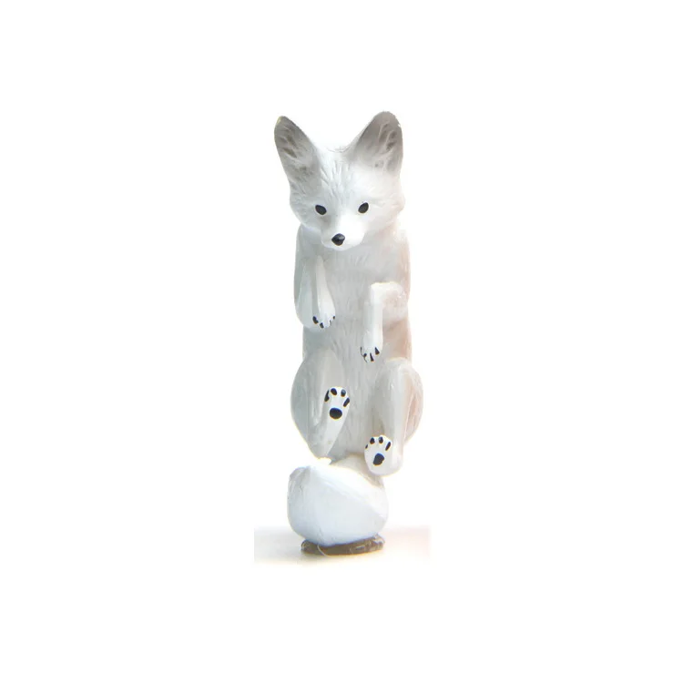 Имитация лисы магниты на холодильник мультфильм животных белая доска стикеры магниты на холодильник детские подарки игрушки украшения дома - Цвет: White Fox