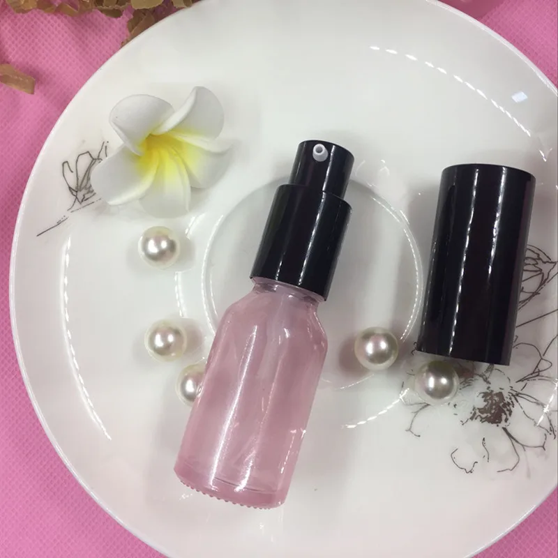 10PCS 10ML Cherry Pink Color Glass Cosmetic Container Bottle Perfume Spray Bottle Lotion Pump Bottle Small Glass Spray Bottle
