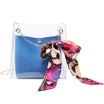 

Ms.Jelly Bag With Ribbon Elegant Transparent Bag Lady Candy Color Girl Summer Transparent Bag Mobile Phone And Wallet