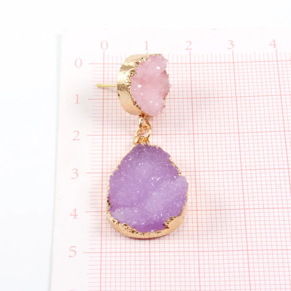 30Druzy earrings resin earrings jewelry Ohrringe bijoux earings earring earing pendientes brinco earrings vintage jewelry wedding earrings geometric earrings long earrings gifts for women korean earrings