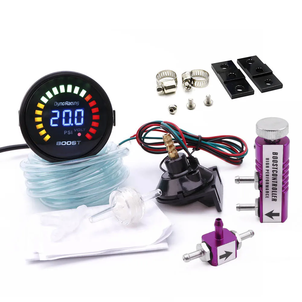 Dynoracing 2 &quot52 мм Автомобильный цифровой 20 LED Turbo Boost Gauge 15 45PSI + регулируемый комплект