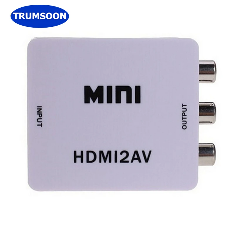 Trumsoon HDMI to AV 1080p HDMI2AV Converter CVBS L/R Video NTSC/PAL Adapter for TV-box PS3 PC Projector