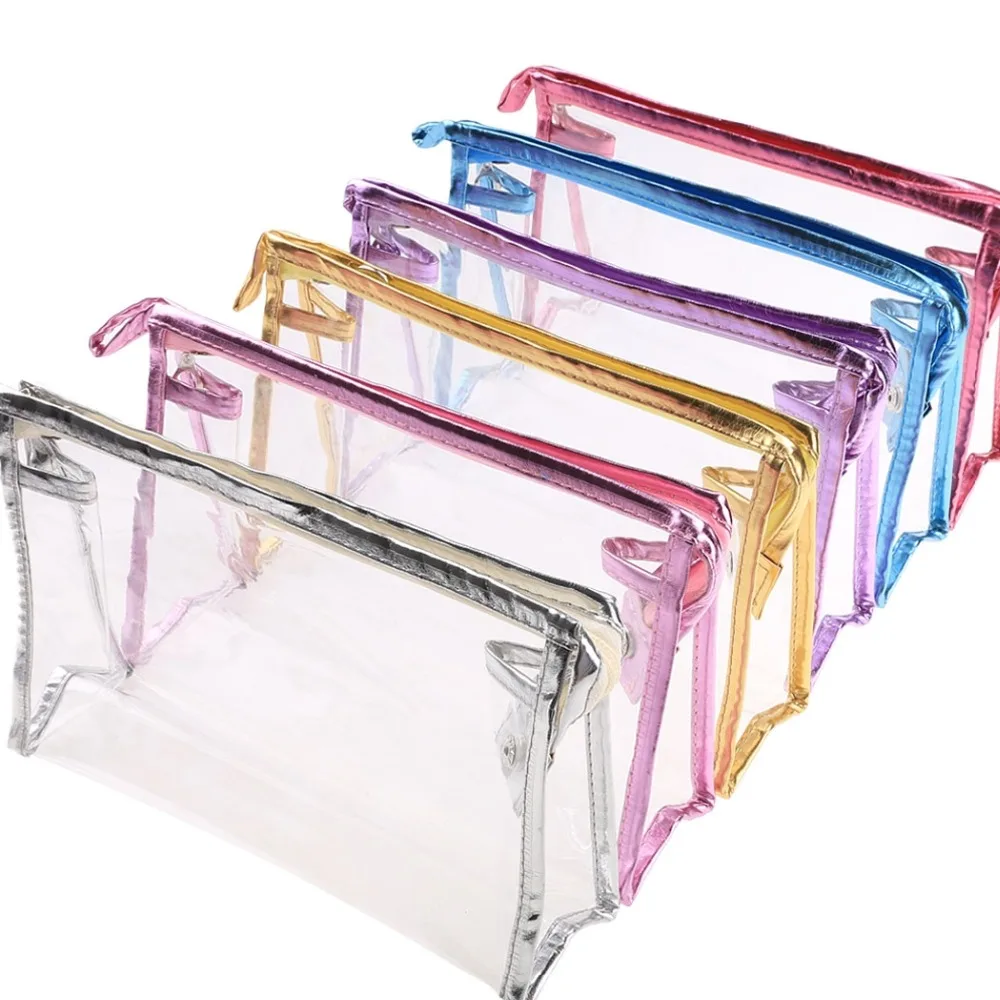 Portable PVC Waterproof Clear Transparent Make Up Organizer Storage Wash Travel Bags Women ...