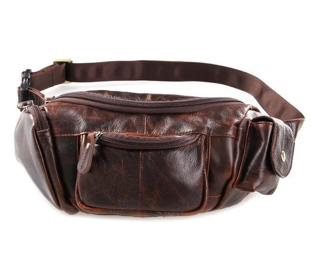 Genuine Leather Waist Bags Casual Waist Pack Small Shoulder Pack Purse ...