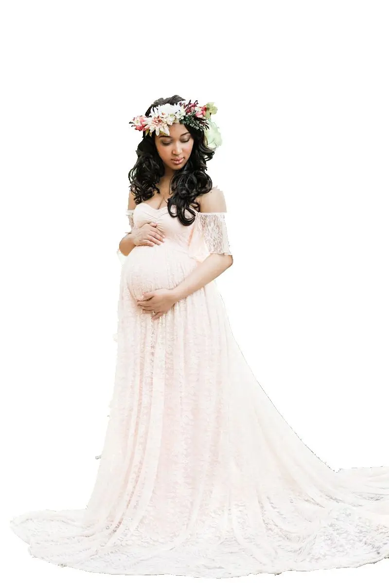 

Lace Maternity Dresses for Photo Shoot Maxi Gown Pregnant Dress Photography For Pregnancy Photography Props Long