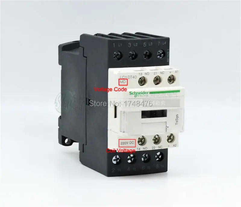

TeSys D Contactor 4P 4NO 40A LC1DT40 LC1DT40ND LC1-DT40ND 60V DC Coil