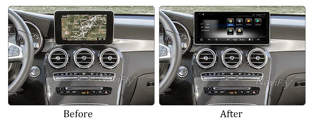 Sale NaviFly 10.25 inch 3+32 Android 7.1 Car GPS navigation multimedia player for Mercedes Benz GLC Class X253 C253 2015-2017 4G LTE 6