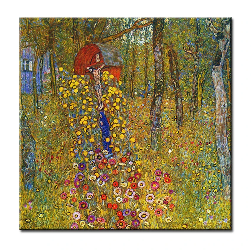 Original Wall Picture Gustav Klimt Malerei Fliesen Painting Home Oil