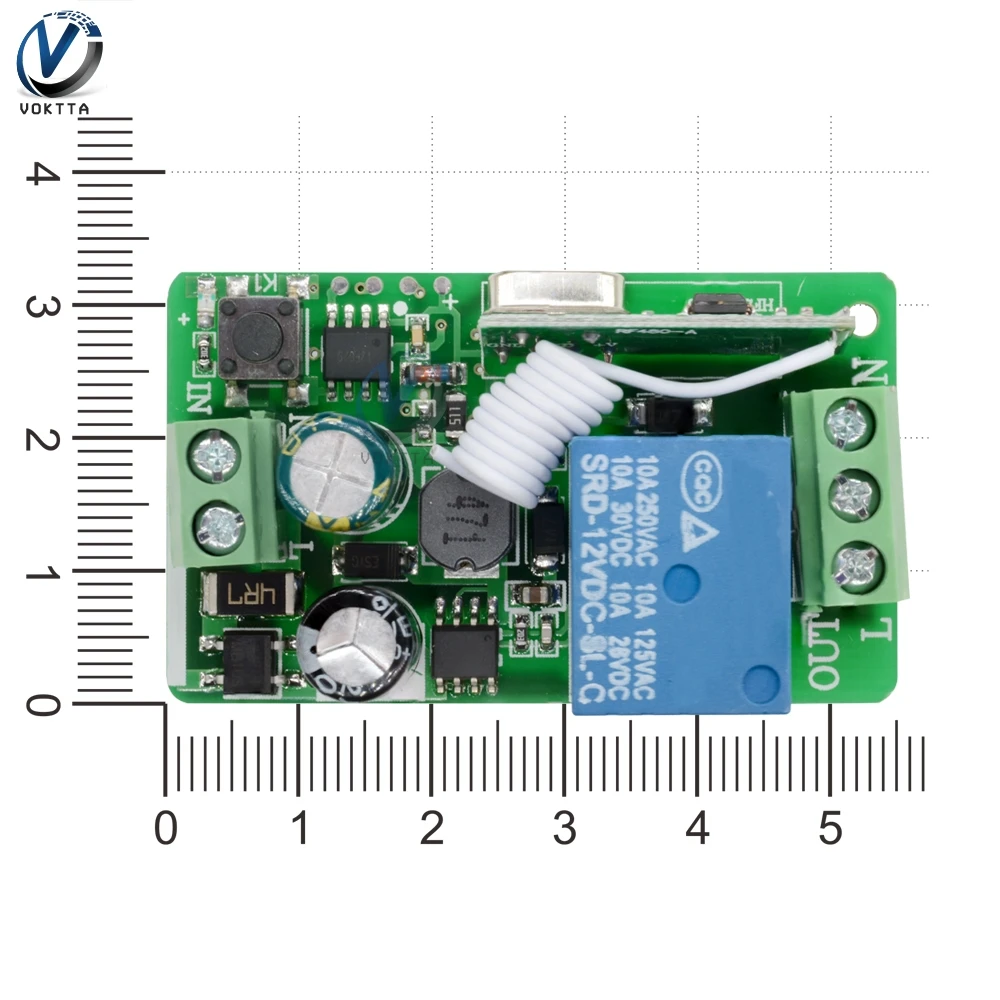 Реле переменного тока 220 В, 1 канал, беспроводное реле, светильник дистанционного управления, модуль приемника, поддержка радиочастотного передатчика, реле задержки