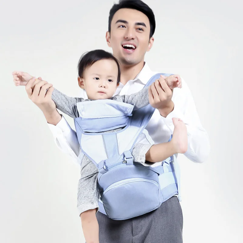 Усовершенствованная переноска Xiaomi Xiaoyang Baby Carrier, многофункциональная, удобная, эргономичная, поясная, для младенцев, медведь, 3,5-30 кг, для 0-36 месяцев, Babay - Цвет: Blue