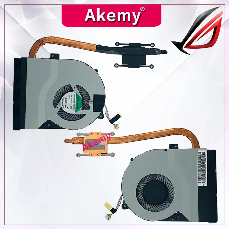 Akemy 100% Новый охлаждающий вентилятор для ноутбука с радиатором For Asus S56CA K56CA S550CA 13n0