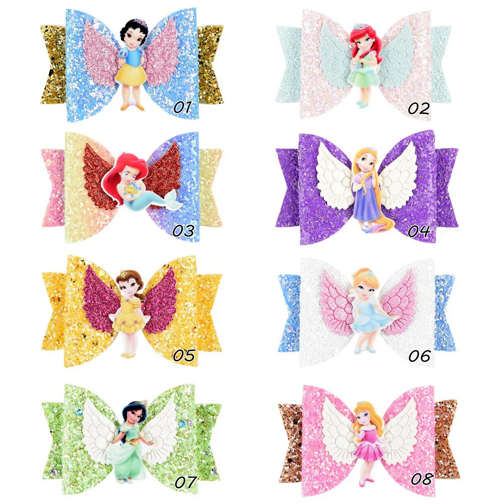 

Princess Wing Hair Accessories for Girls Children Multi-layer Glitter Hair Bows Clips Handmade elsa anna Hairpins Kids Headdress