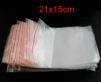 

Plastic Zip Lock Plastic Bags Rectangle Transparent 22cm x15cm(8 5/8" x5 7/8"), 8 PCs new