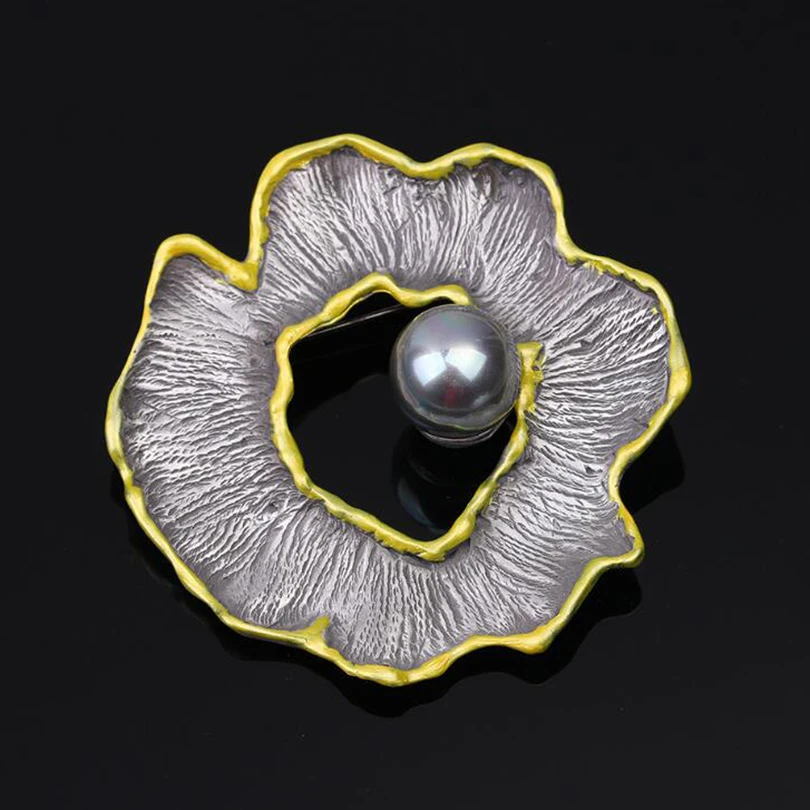 Download Unique Simulated Pearl Women Brooches Vintage Antique Metal Round Flower Brooch Pins Fashion ...