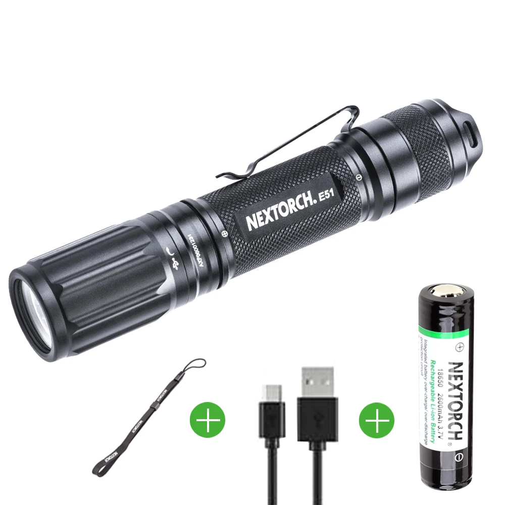  NEXTORCH 1000 Lumens 18650 Tactical Flashlight USB High Power Rechargeable Led Flashlight Torch for - 32846988372