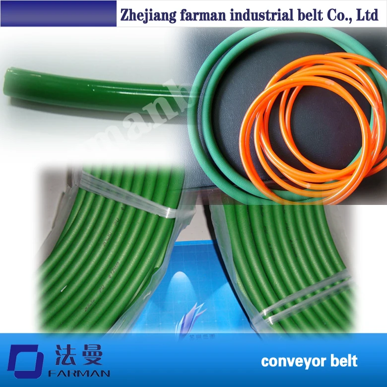 Wholesale 6mm Pu Polyurethane Green Jointless Round Beltround beltspu