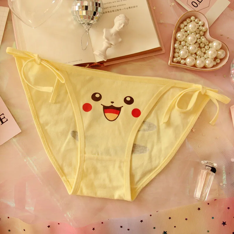 Kawaii/женские трусики с галстуком Трусы для девочек Хлопковое нижнее белье