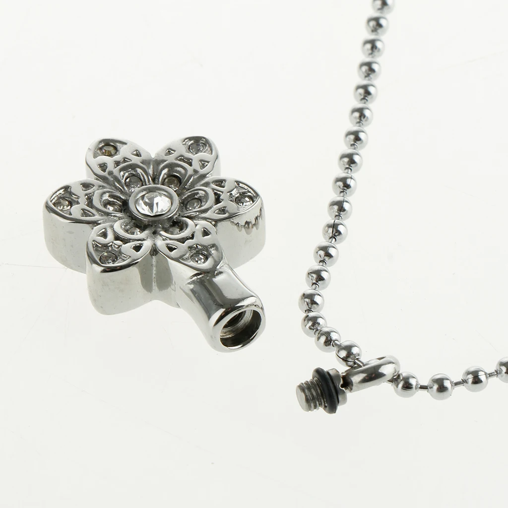 America Style Urn Ashes Locket Pendant Charm Necklace 316L Stainless Steel Tone Allergy-Free Durable Adjustable Necklace