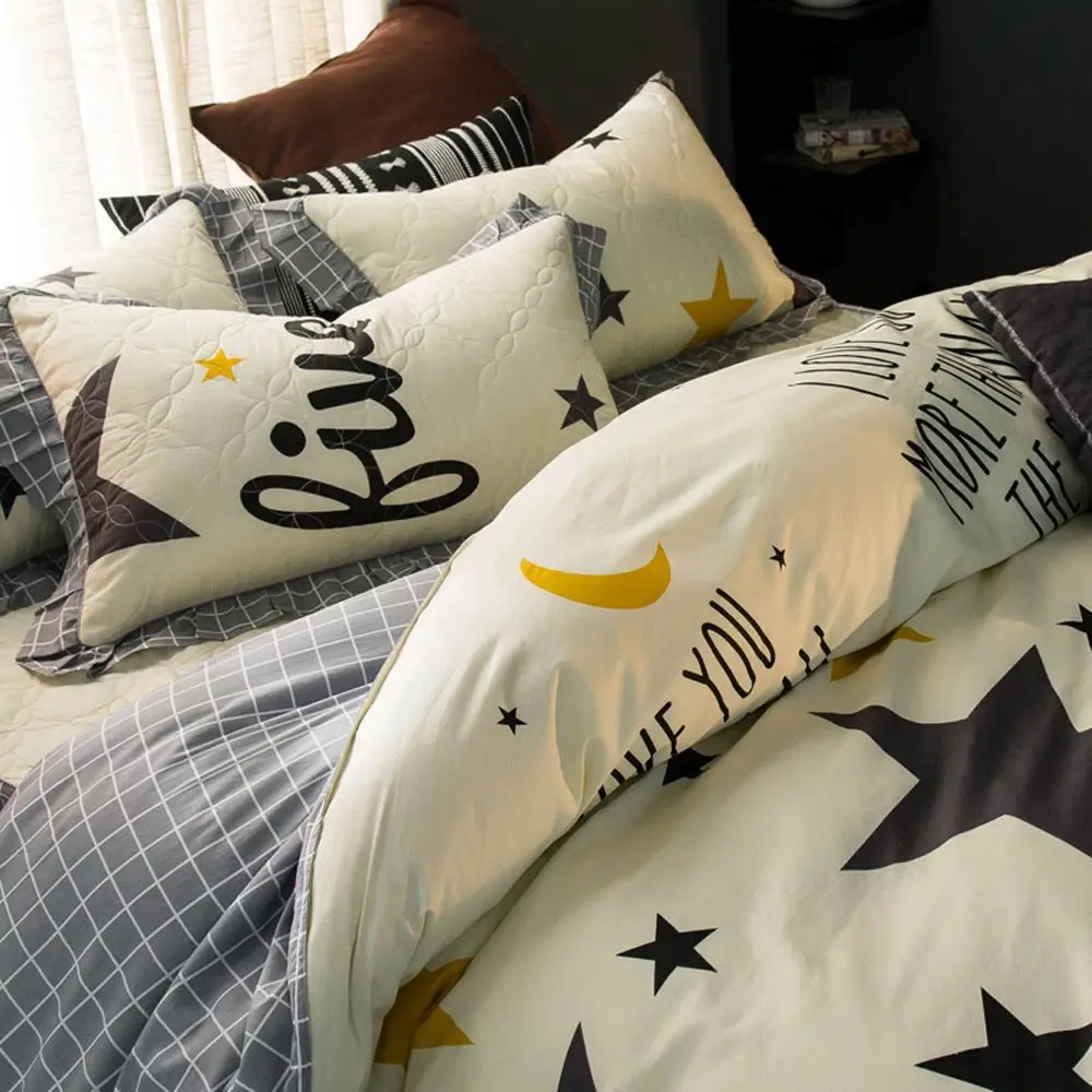 100 القطن مبطن طقم سرير (المعزي غطاء مبطن Bedskirt المخدة) 4 قطعة بياضات سرير 100 القطن مبطن طقم سرير (المعزي غطاء مبطن Bedskirt المخدة) 4 قطعة بياضات سرير